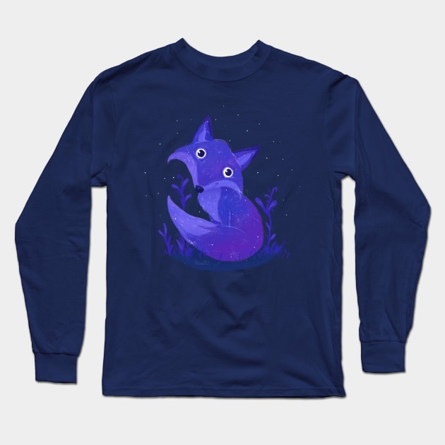 Space Fox Long Sleeve T-Shirt by Khatii